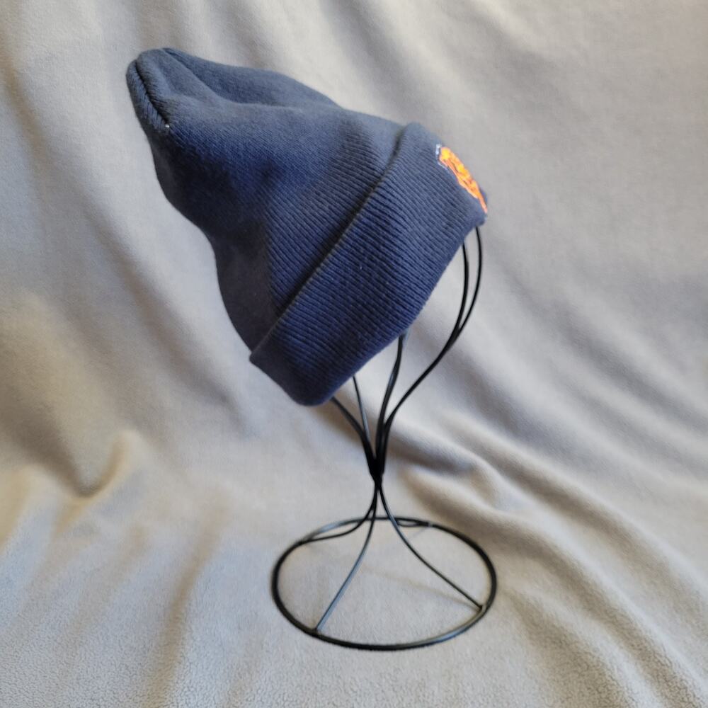 CHICAGO BEARS Beanie Hat Cap One Size Navy Blue Orange Embroidered Logo NFL - Picture 3 of 11